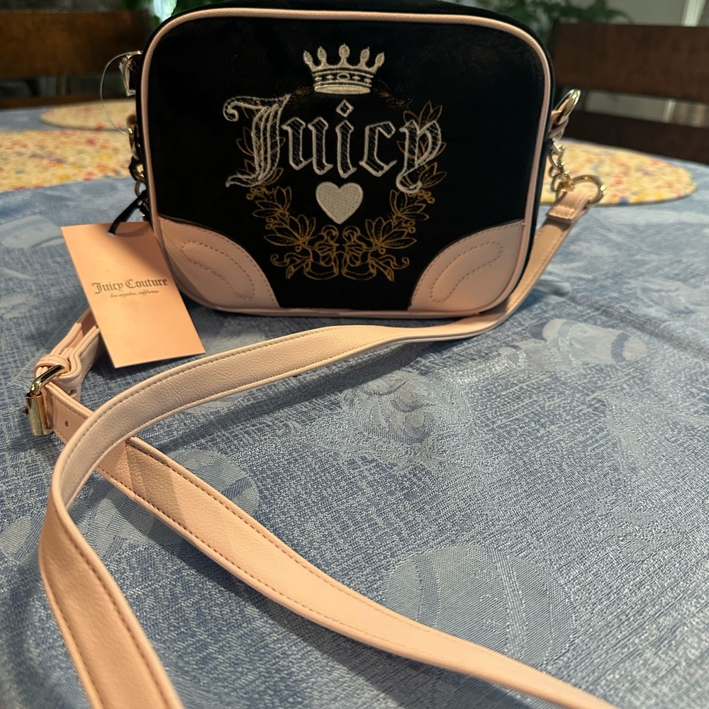 Juicy Couture Black and Pink Crossbody Bag
